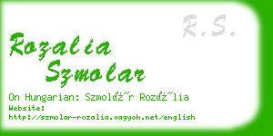 rozalia szmolar business card